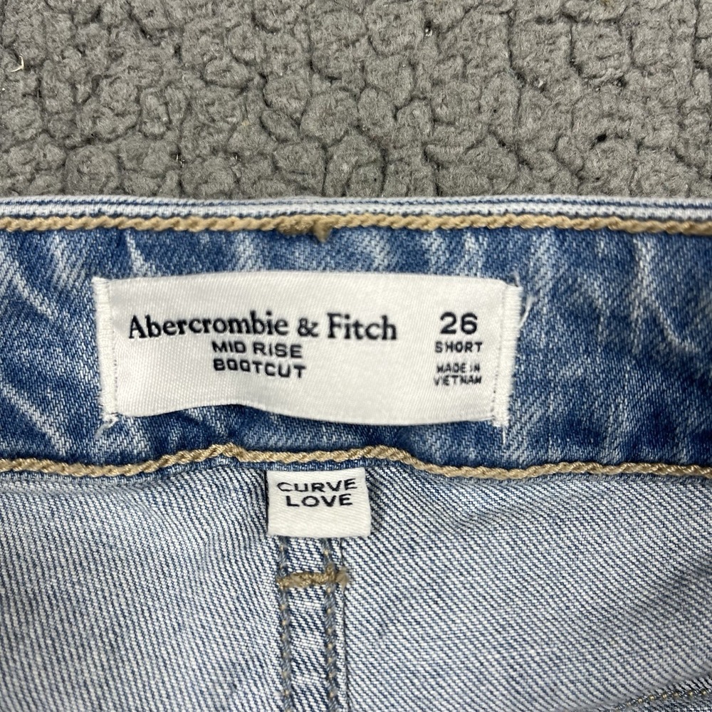 Abercrombie & Fitch Curve Love Mid Rise Bootcut Jeans Womens 26 Short NWT - Picture 6 of 13